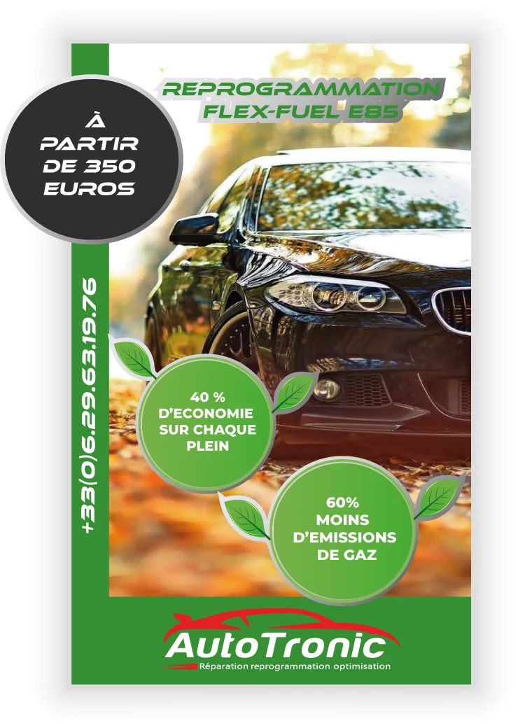 reprogrammation moteur banc de puissance flexfuel e85 ethanol afr